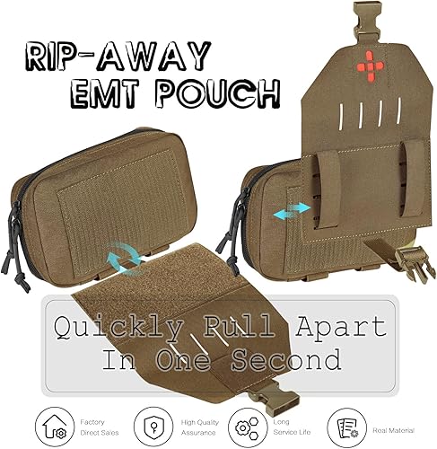 Miniatura 2 de Ifak Pouch-Rapid Deployment Tactical MOLLE Trauma Kit Bolsas de despliegue rápido, organizador de primeros auxilios médicos de liberación rápida con