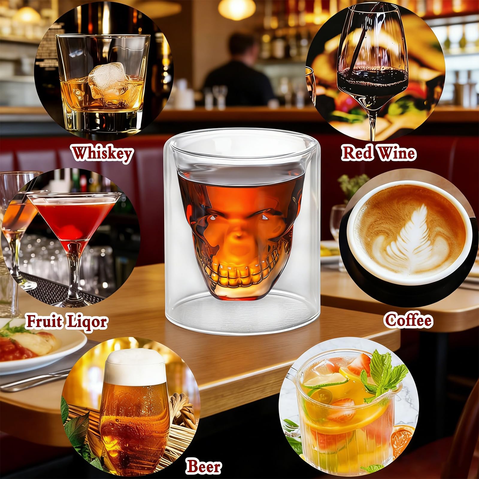 Bicchiere Da Whisky Con Pallone Da Calcio Incorporato, Vetro Borosilicato A Doppia Parete, Regalo Per Tifosi - 3