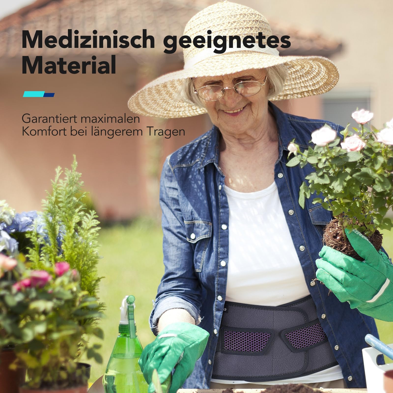 Fitomo Rückenbandage Damen Mit 7 Metallstützen, Orthopädische Rückenstützgürtel Für Schmerzen Bei Ischias, Bandscheibenvorfall, Wirbelsäulenstenose, Elastisches Rückengurt, Verstellbar