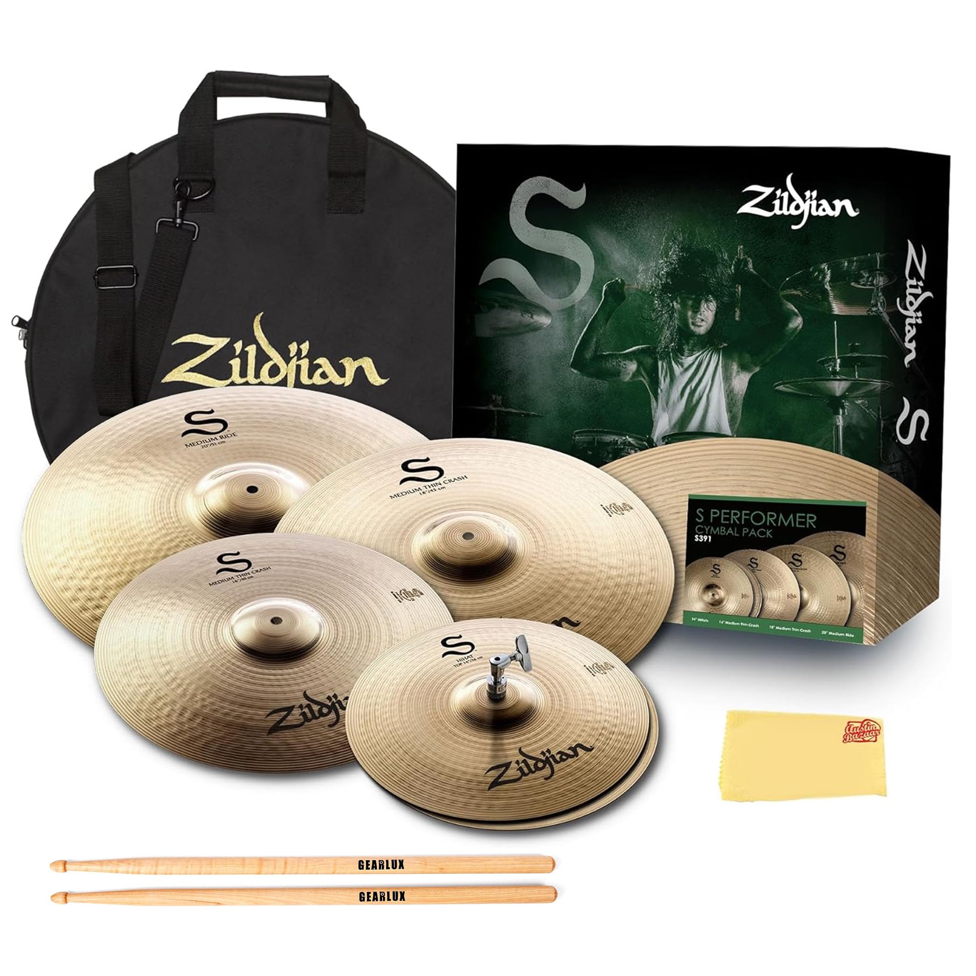Amazon.com: Zildjian S391 Performer Cymbal Pack Bundle with Bag