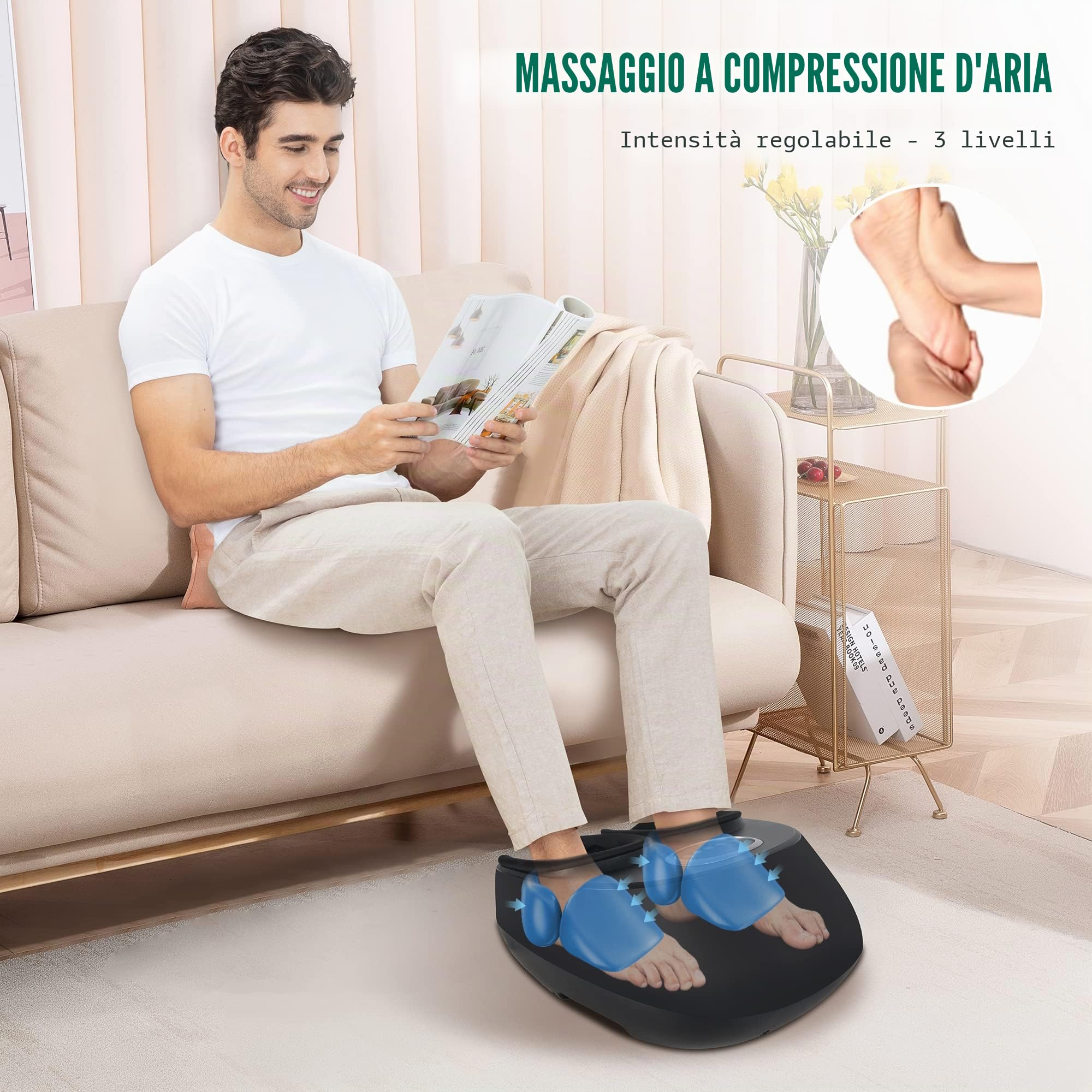 Snailax Massaggiatore elettrico per piedi con calore, massaggiatore per piedi Shiatsu elettrico con impastare rulli di compressione, scaldapiedi, regali per donne uomini