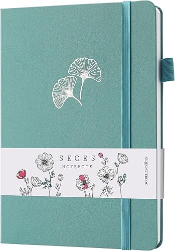 Diario de puntos con viñetas  Cuaderno de cuadrícula de puntos A5 con número de páginas, papel a prueba de sangrado de 160gsm y tapa dura de tela