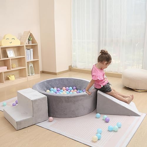 Miniatura 5 de Piscina de bolas de espuma con bloque de juego para niños pequeños, bloque de escalada, equipo de juego suave para bebés, niños, estructura de juego