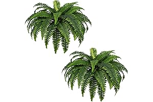 Artificial Fern Plants with 35 Lifelike Faux Boston Leaves