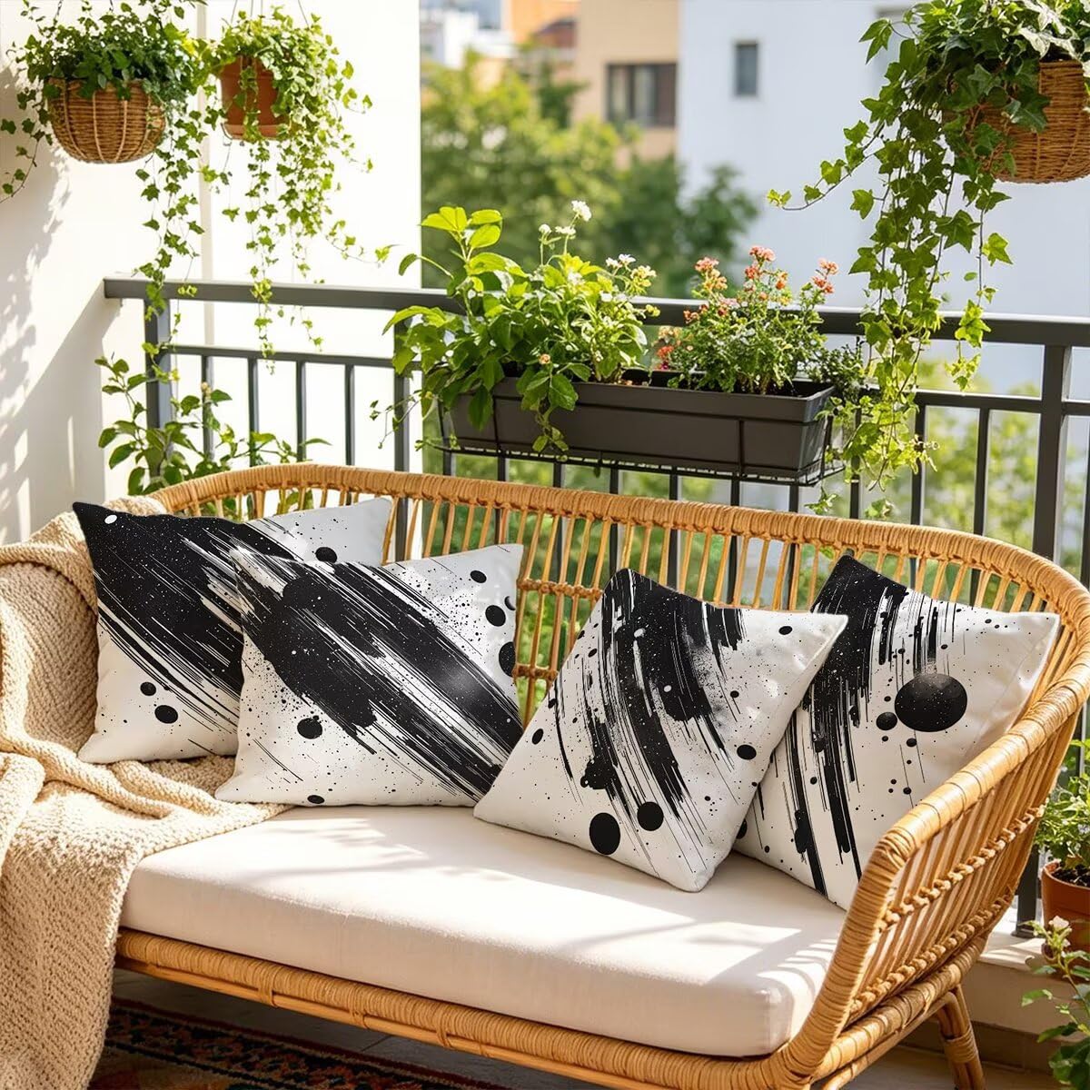 Federe Cuscini Divano 55x55 cm, Grigio Cuscini per Divano, Velluto Federe Cuscino Letto Impermeabili Set da 4, Copricuscini Moderno Motivo con Cerniera Invisibile Design per Sofá, Regalo Donna G-41