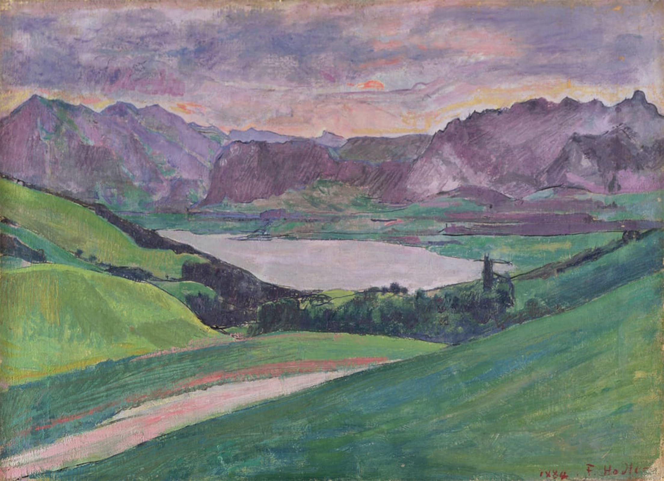 POSTERIIk Famous Print Pop Art Wall Art Graffiti Lake Thuner by Ferdinand Hodler Art Prints for Home Decor 60x90cm