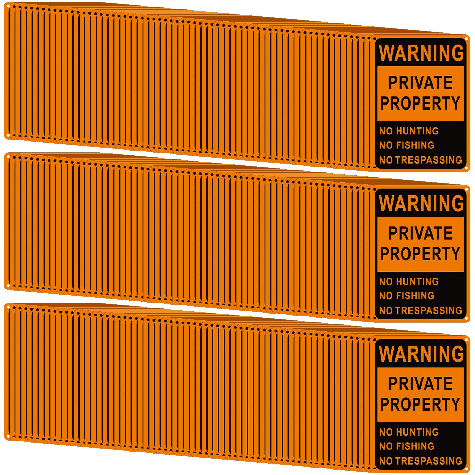 Lineshading 200 Pcs Posted No Trespassing Signs Private Property Weatherproof 7'' x 10'' Reflective Aluminum Posted Signs for Warning No Hunting