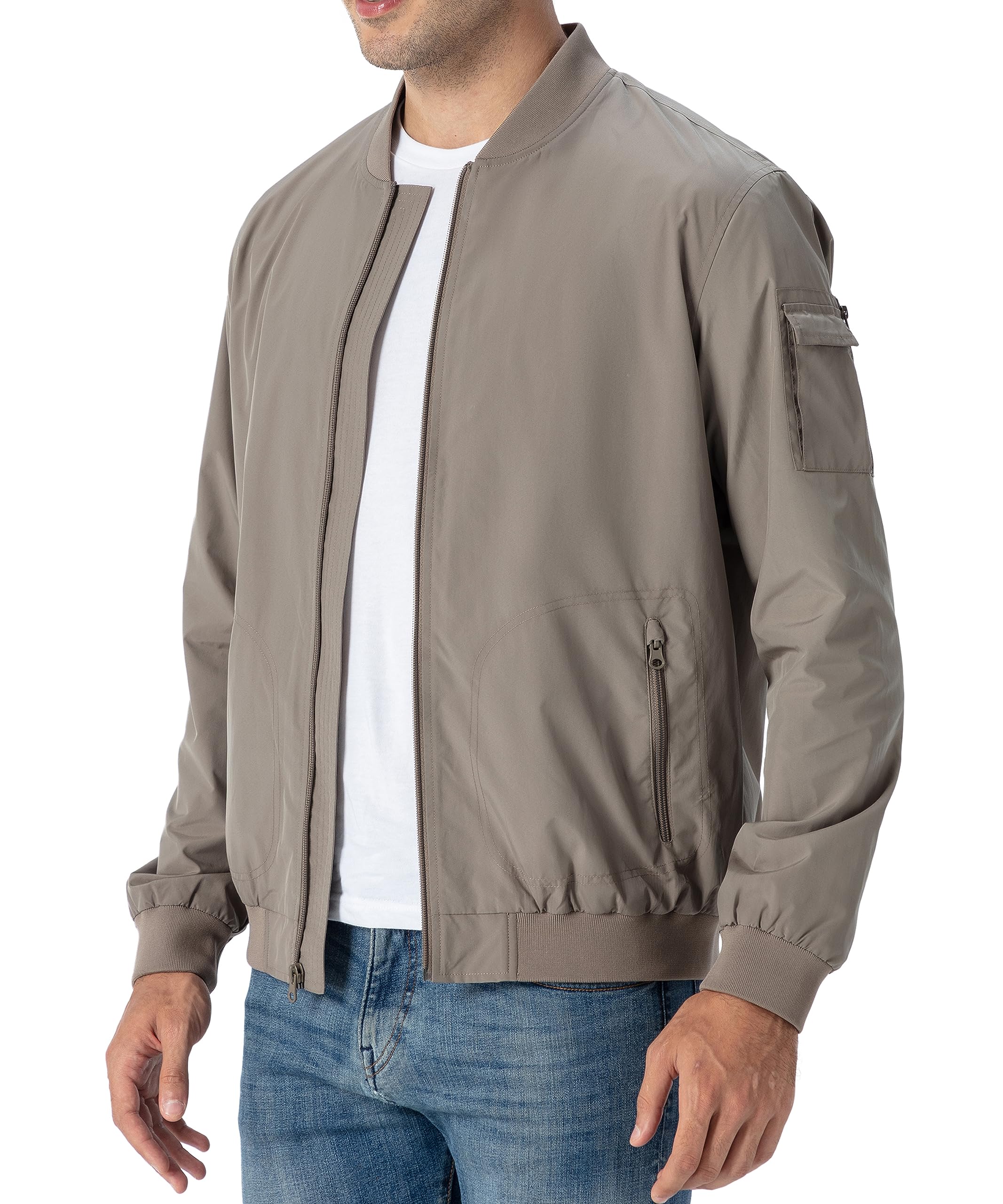 Rdruko Men's Bomber Baseball Jackets Autumn Spring Smart Casual Sports Military Jacket Lightweight Windbreaker Coats with Zip Pockets