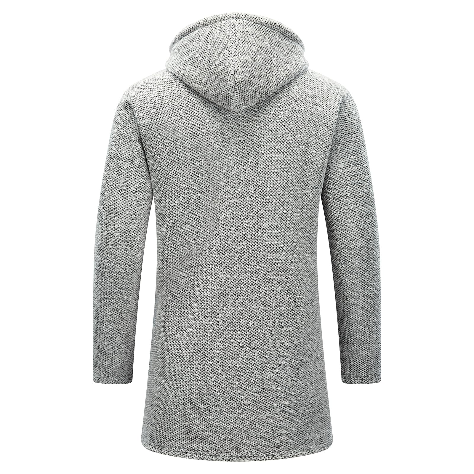 KUDORO Strickjacke Herren Cardigan Lang Trachtenjacke Kapuze mit Kapuze Gestrickt Pullover Hoodie Wintermantel Sweatjacke Feinstrick Winterjacke Fleecejacke
