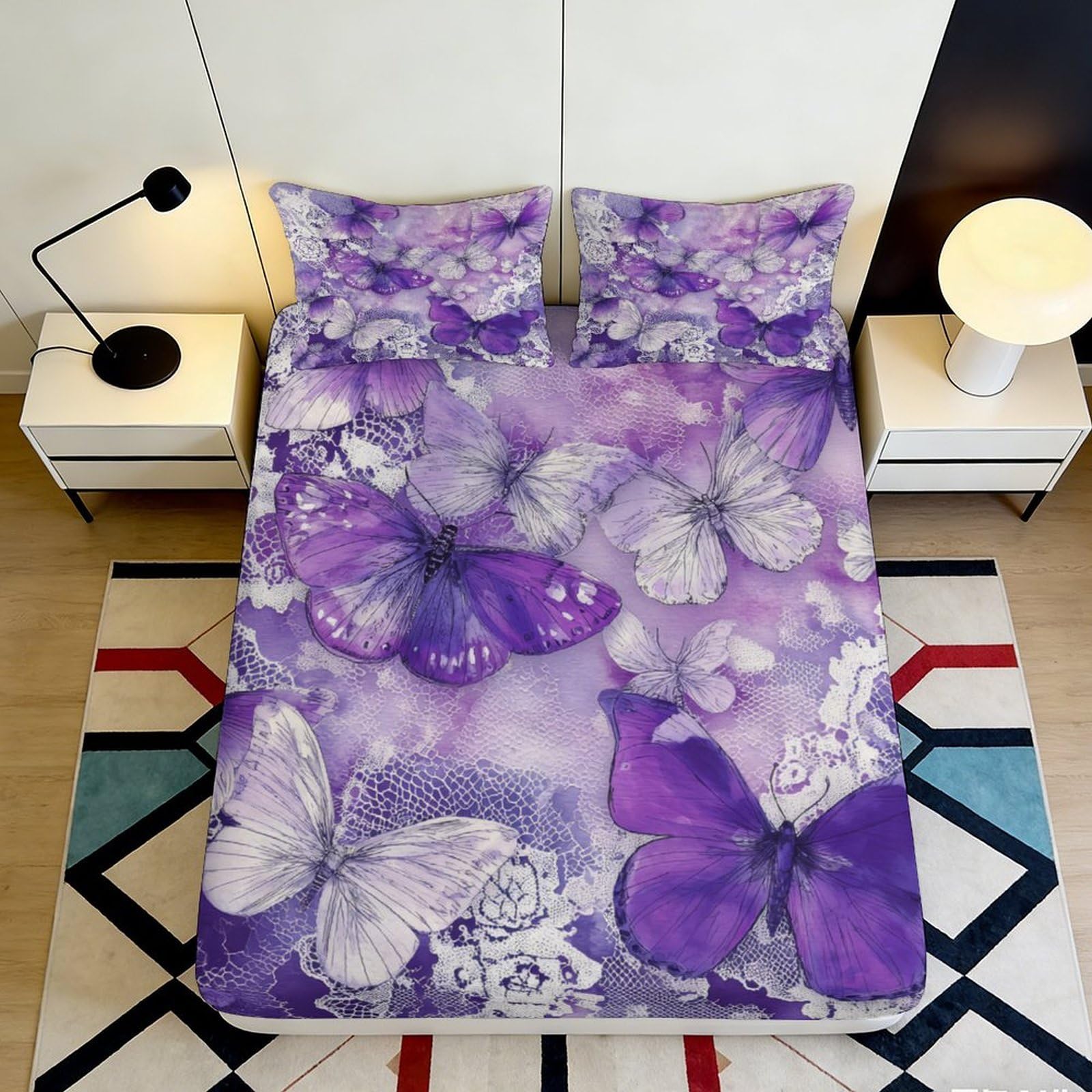 3D Printed Astronaut Galaxy Fitted Sheet Microfiber Deep Pocket Bedroom Bedding Non-Slip Space Mattress Fitted Cover for Adults Teenagers 160x200x25cm