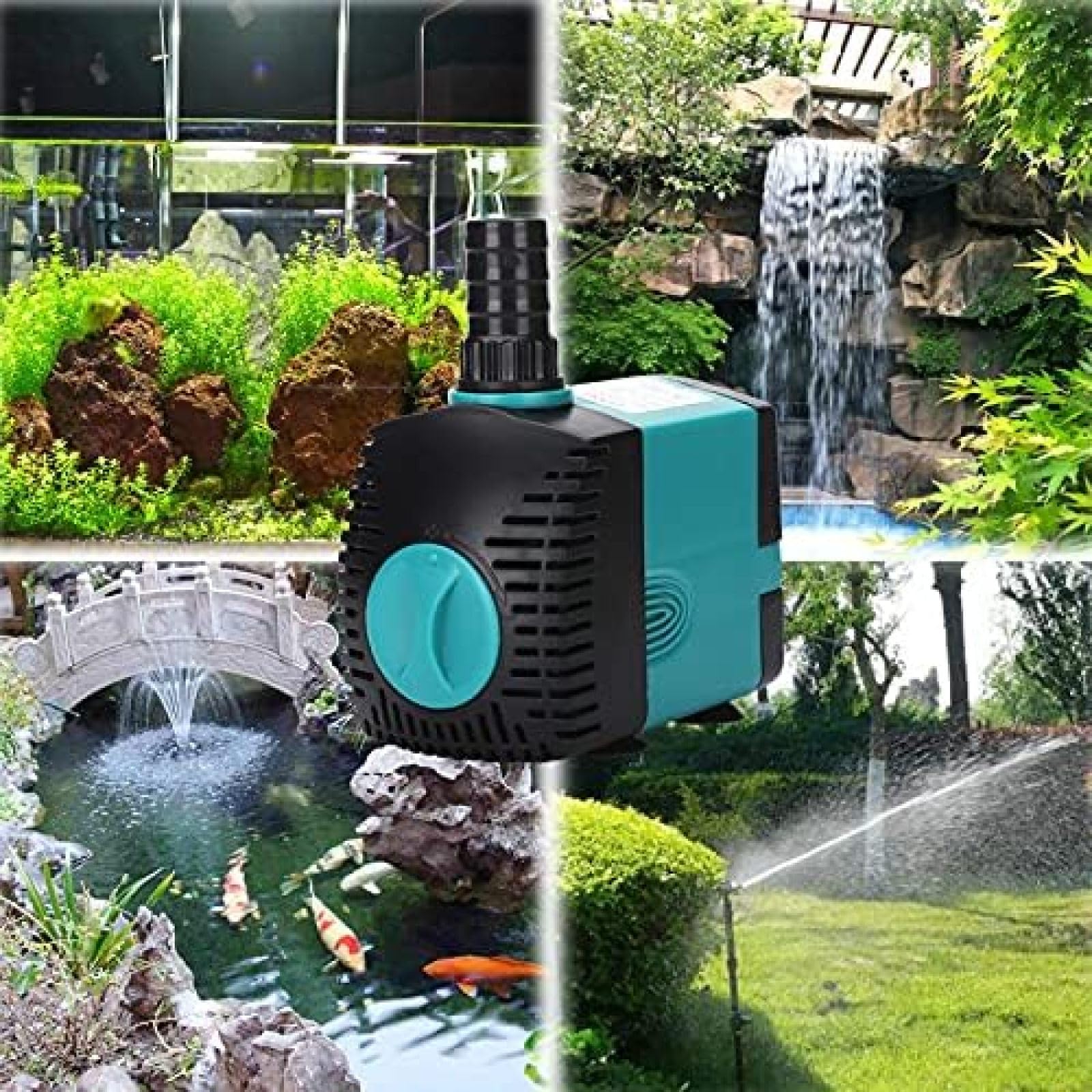 Pequeña bomba de agua sumergible acuario pecera bombeo filtro silencioso ajustable bomba de agua circulación estanque bomba de jardín, EB 307