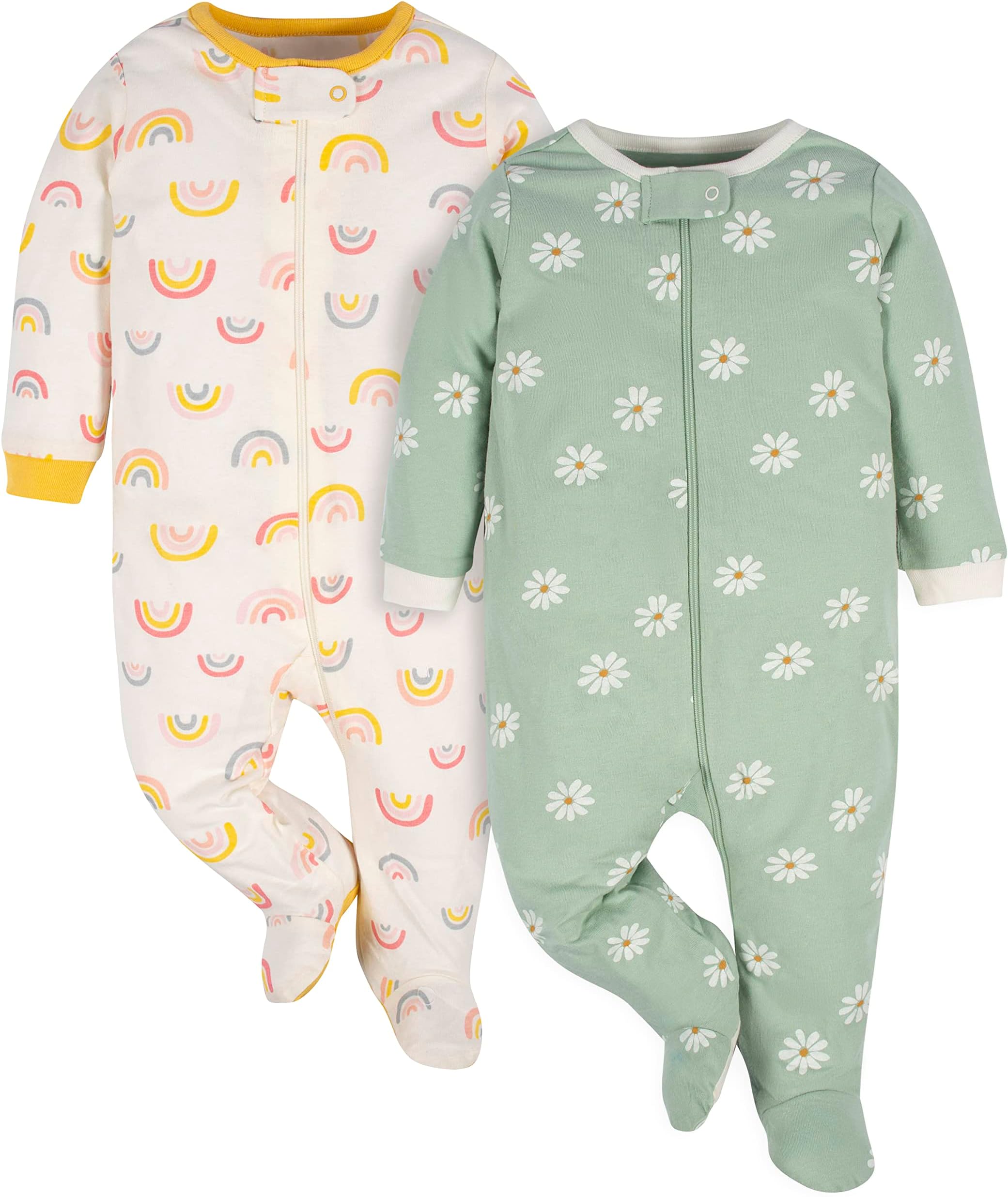 Baby Girls 2-pack 'N Play And Toddler Sleepers, Golden Floral, 0-3 Months US