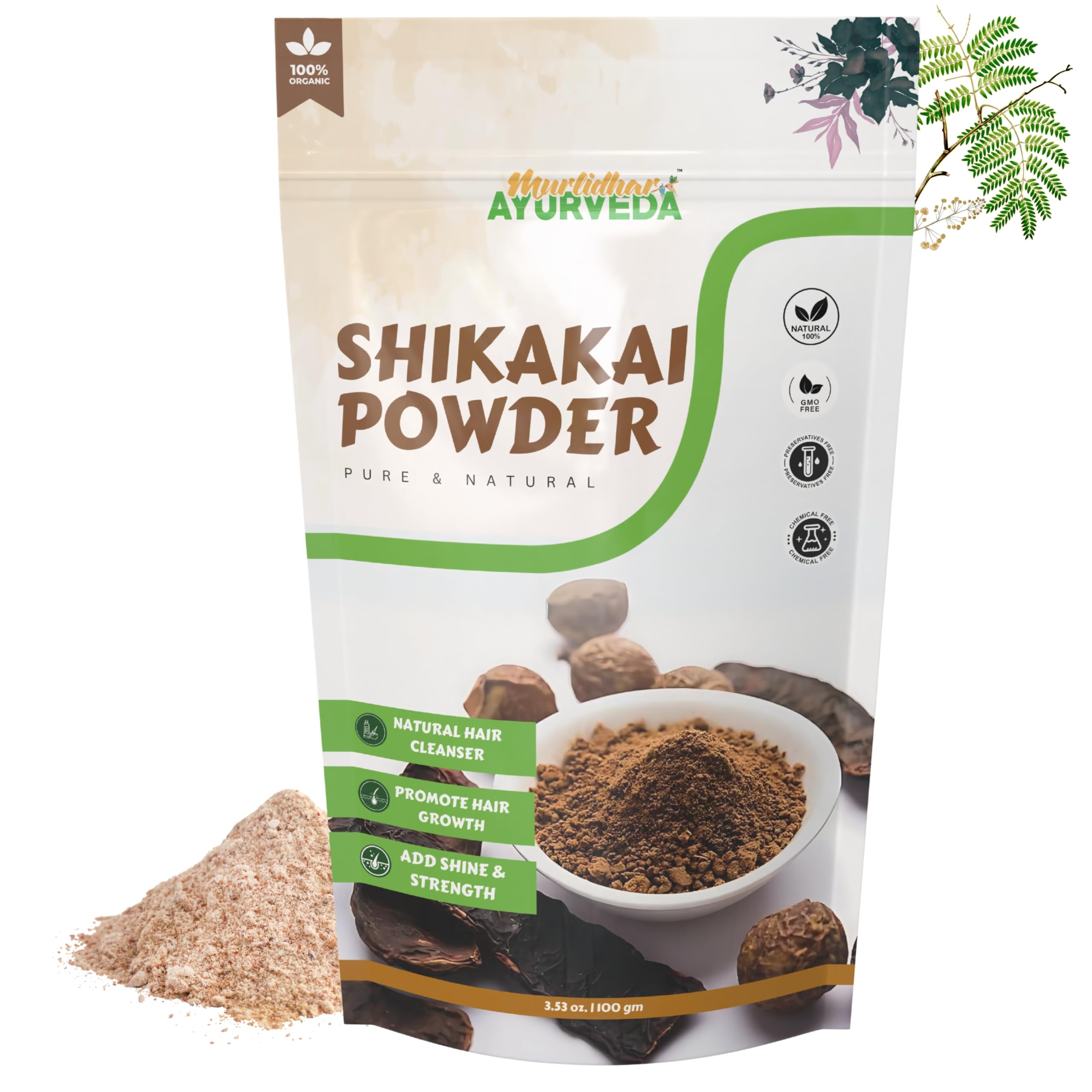 Murlidhar Ayurveda Shikakai Powder, Natural Hair Cleanser and Growth Powder, 100g-picture-52