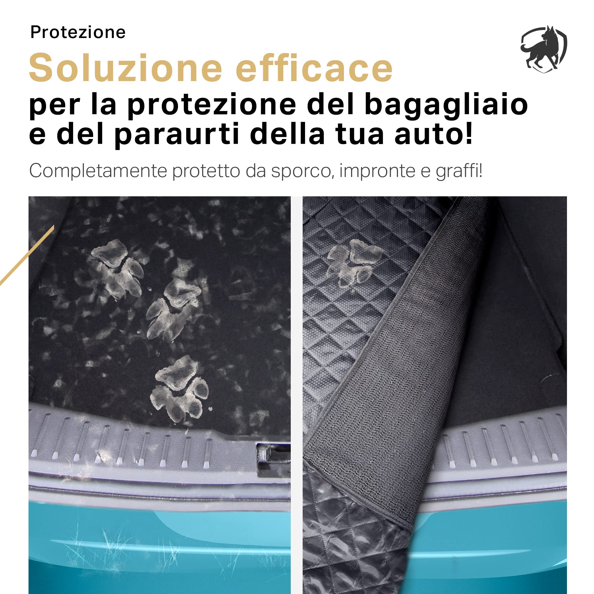 PETPROVED Telo Bagagliaio Auto per Cani Telo Macchina Cane Auto Bagagliaio Protezione Copribaule Copri Baule Auto per Cani Tappeto Bagagliaio