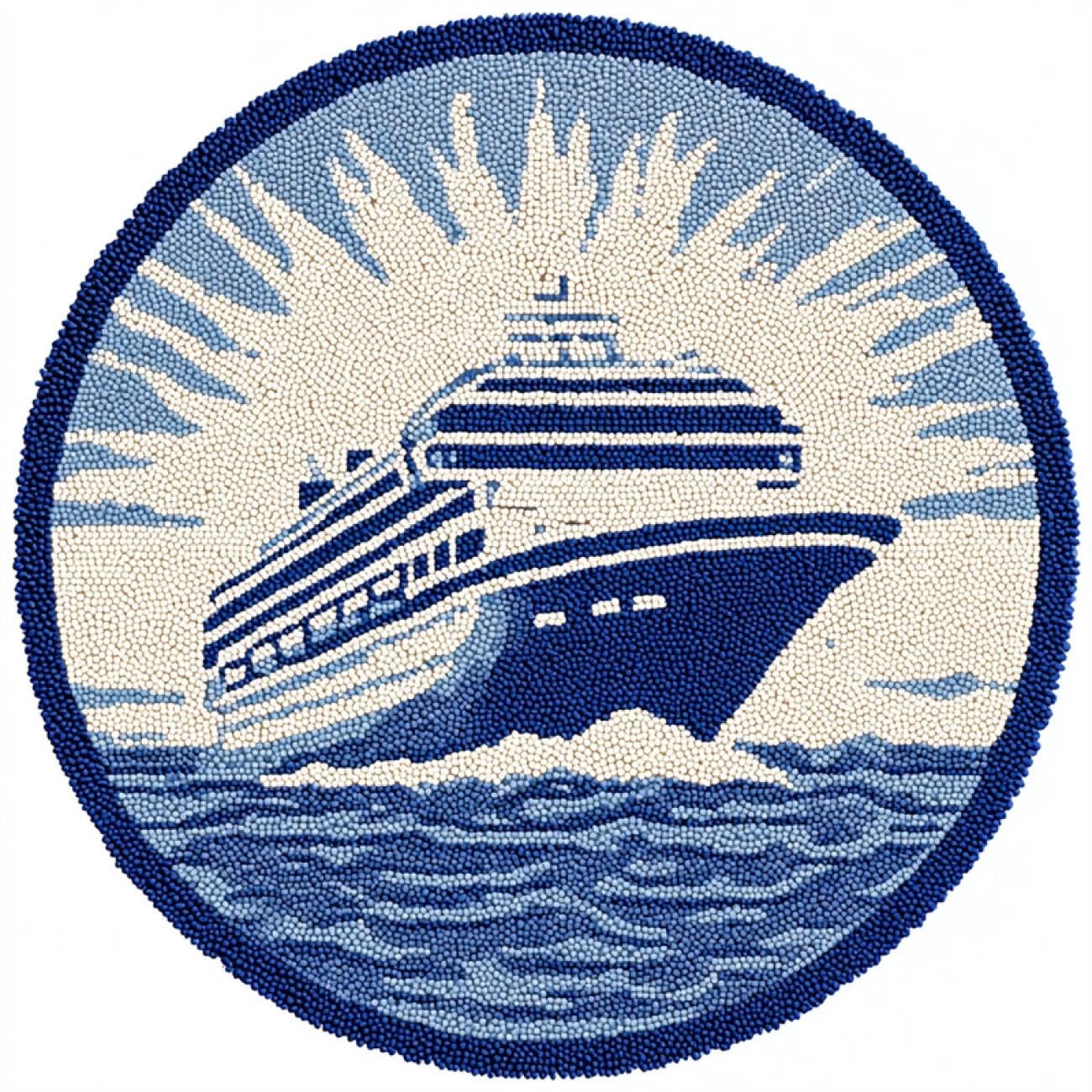 Kitquiver Rug Making Kit for Adults Retro Ship 100x100cm