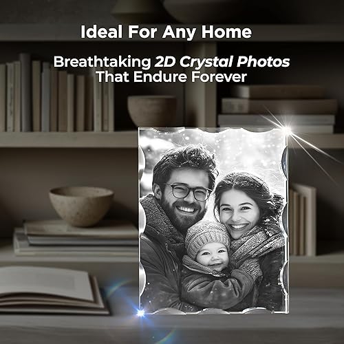 Miniatura 6 de CAPTUR3D Foto de cristal, regalos conmemorativos personalizados para mamá, papá, esposa, hombres, seres queridos, regalo personalizado con tu propia