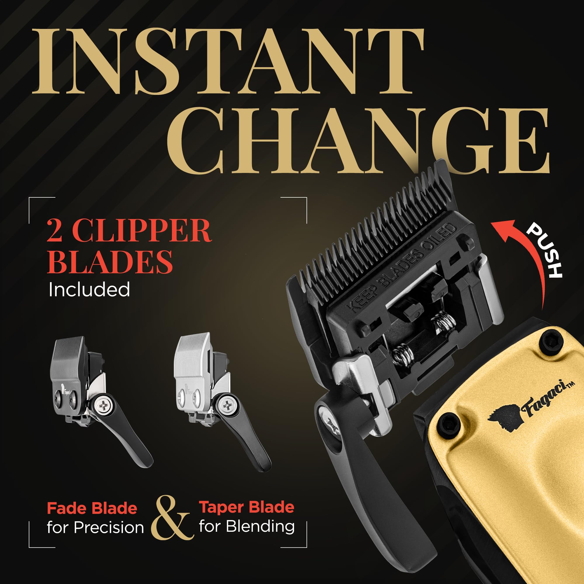 Fagaci Professional Hair Clippers for Men with Superior Precision Brushless Motor Barber Clippers and Trimmers Set - Image 3