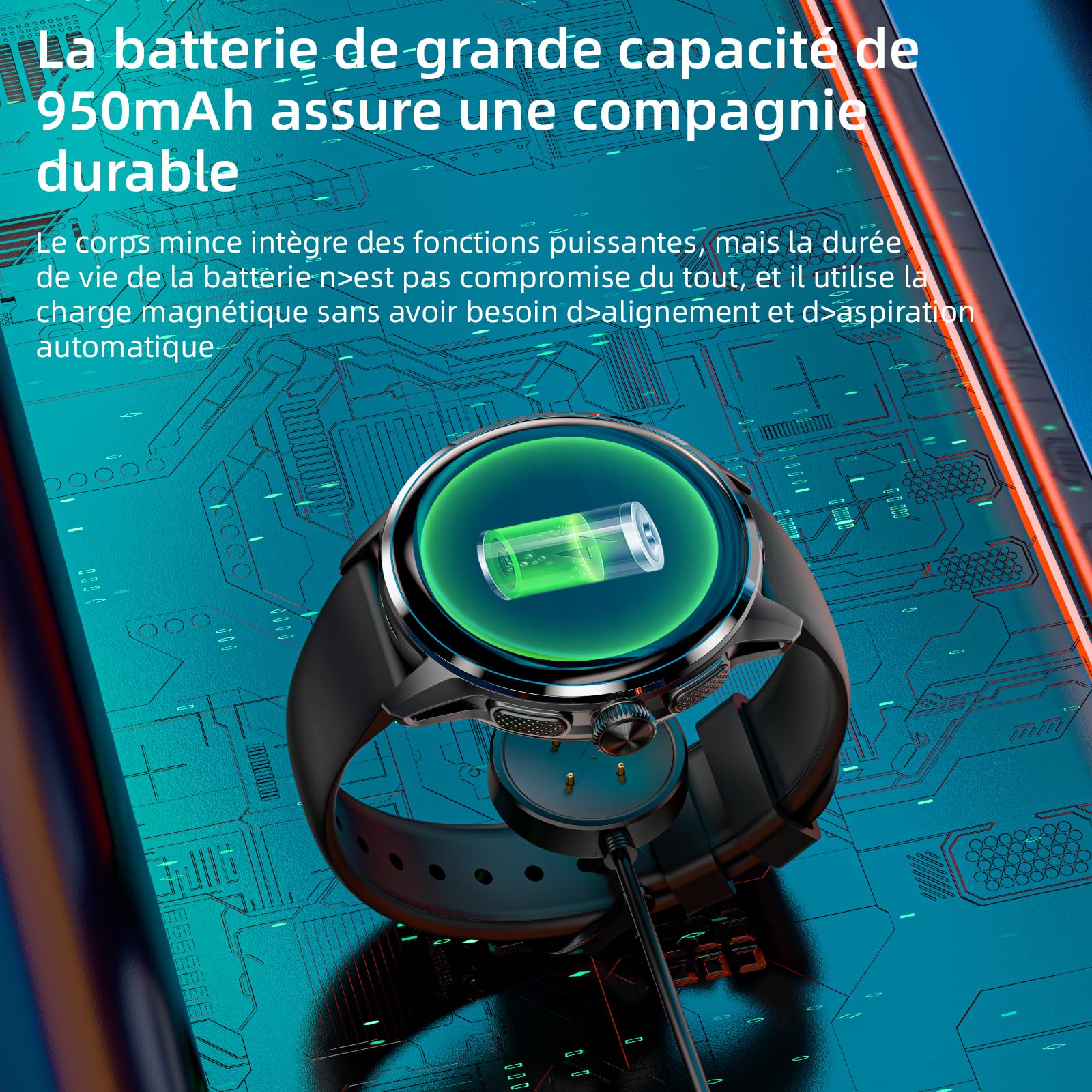 LOKMAT Montre intelligente Android avec carte SIM 4G, 1,6", AMOLED grand écran 3 Go + 32 Go, pour hommes et femmes, avec caméra rotative, WiFi, GPS, tracker d'activité de fitness (noir)
