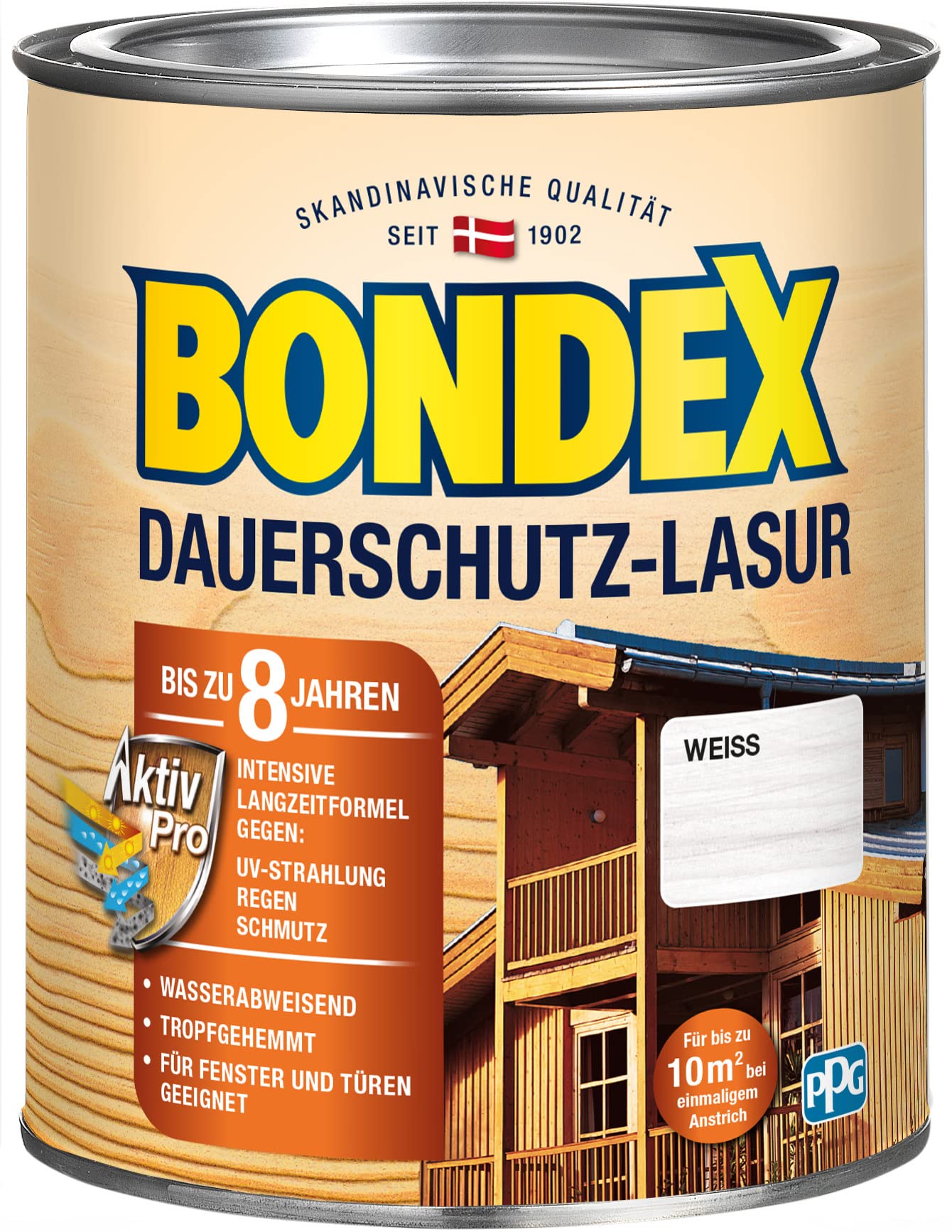 Bondex Holzschutzlasur Holzschutzlasur Außen BONDEX Dauerschutz-Lasur Außen, Weiss