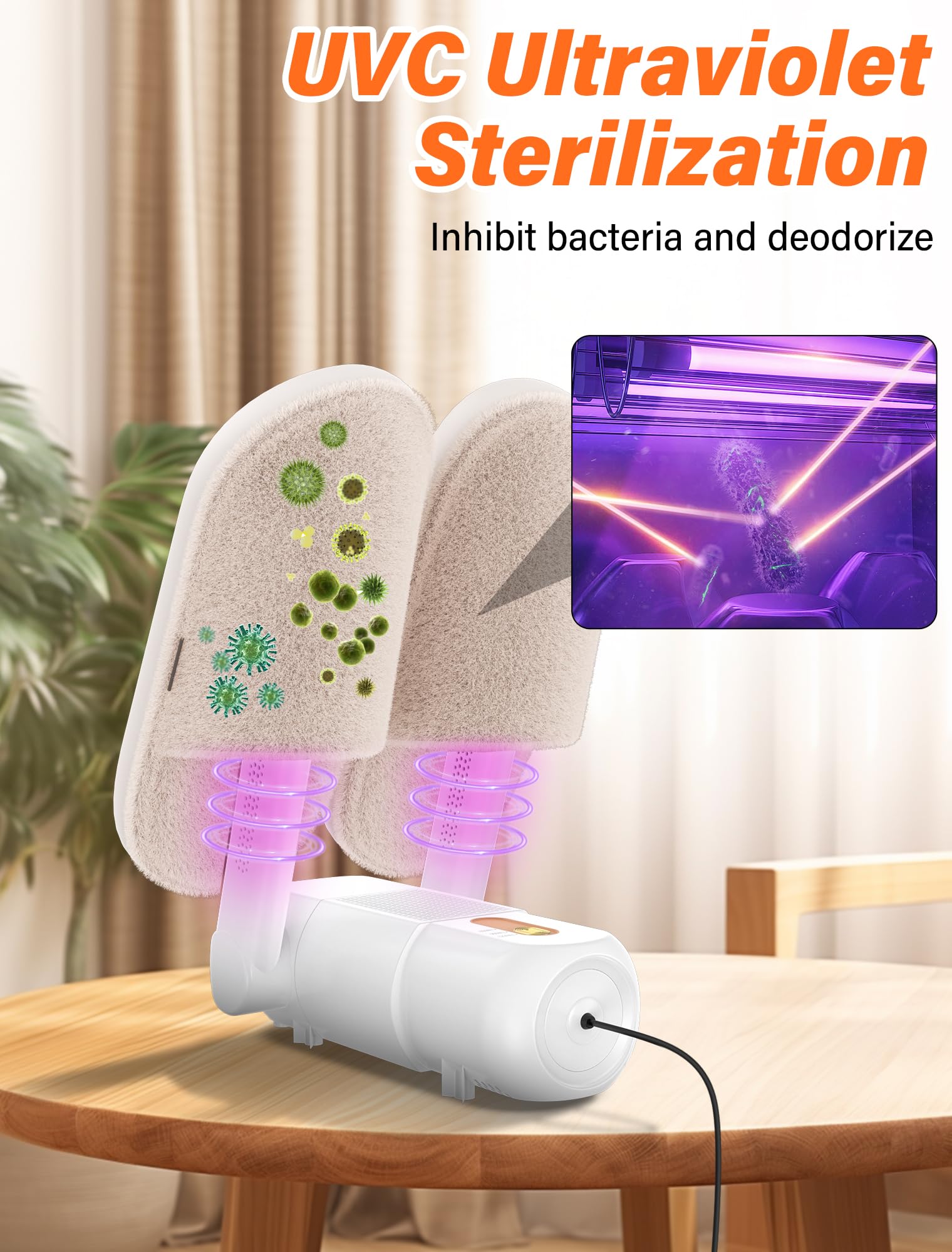 Aissom Asciuga Scarponi, Asciuga Scarpe Elettrico Asciugascarpe con Timer 120mins, Asciuga Stivali Asciuga Scarponi regolabile a 90°, Luce Violetta per scarpe, guanti, cappelli, calze