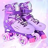 2PM SPORTS Roller Skates for Girls Boys Kids Age 4-6 5-8 6-12 8-12 with Light Up Wheels, Adjustable Youth Rollerskates Size 10C 11C 12C 13C 1 2 3 4 5 6