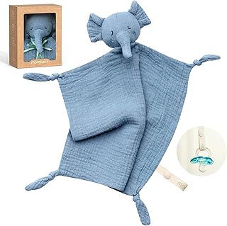 Momcozy Elephant Loveys for Babies with Cotton - Soft Security Blanket f...