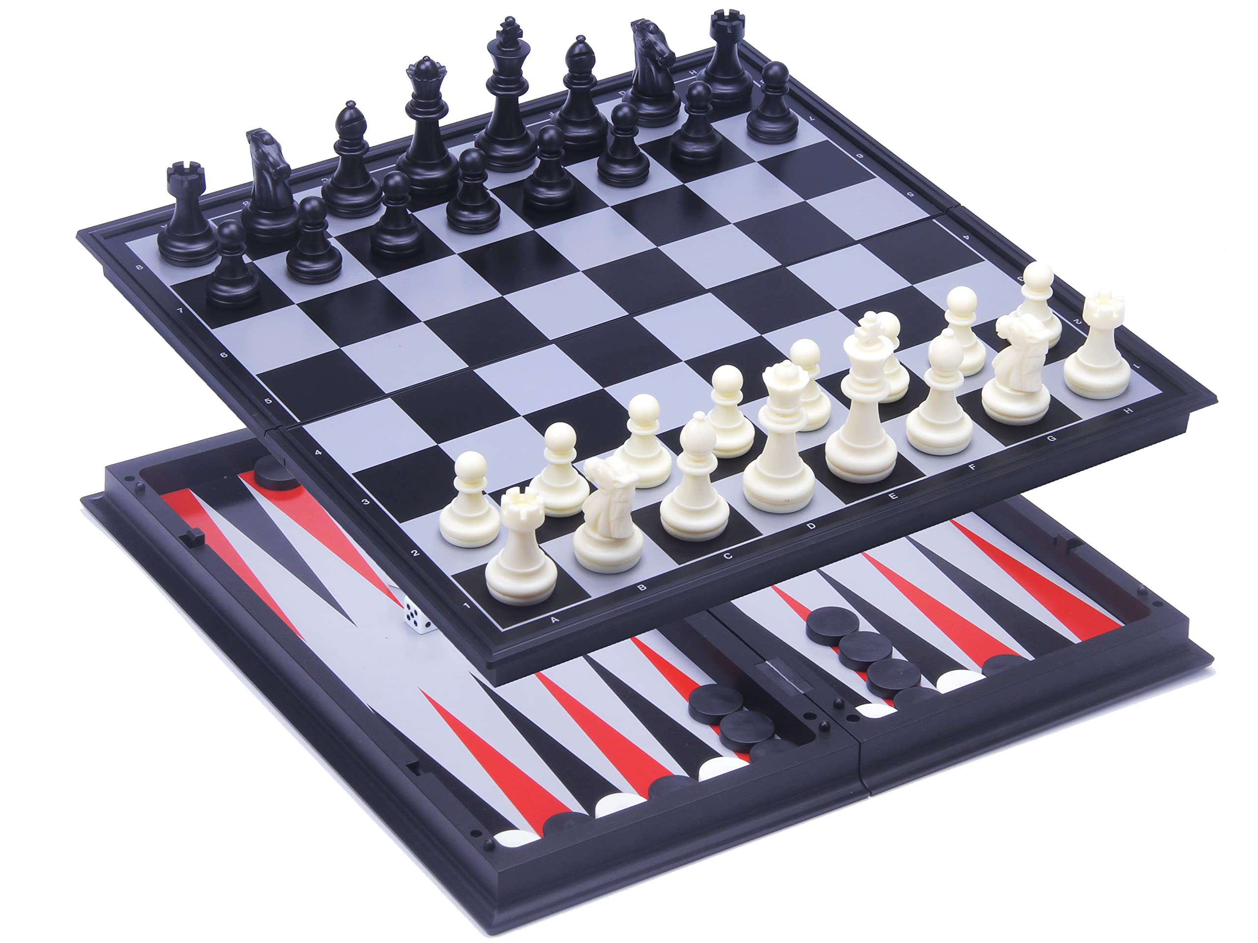 Engelhart – 200715 – Magnetyczna gra 2w1 – szachy/tryktrak – plansza 24 cm – zestaw podróżny – dla dzieci i dorosłych – 6+