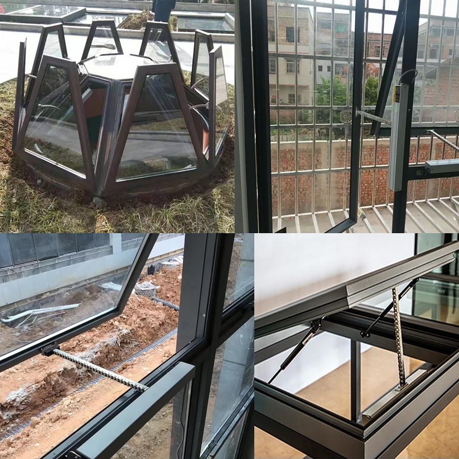 Generisch Elektrischer Fensteröffner mit leisem Kettenantrieb, einstellbarem Hub, intelligenter Fernbedienung und IP32-Motor für Dachfenster- und Gewächshausbelüftung (400 mm)