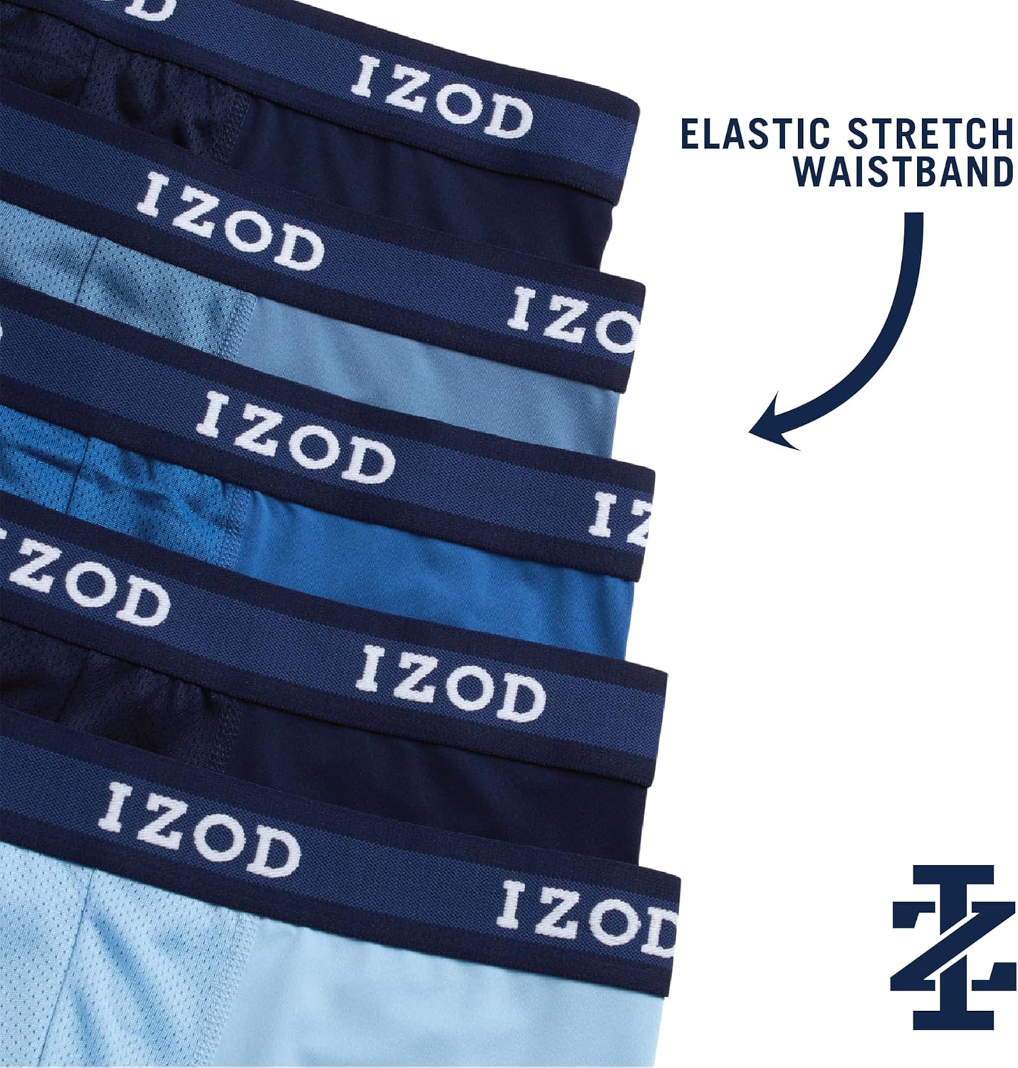 IZOD Mens Boxer Briefs - 5 Pack Performance Stretch Long Leg Mens Underwear Boxers with Contour Pouch, 9" Inseam