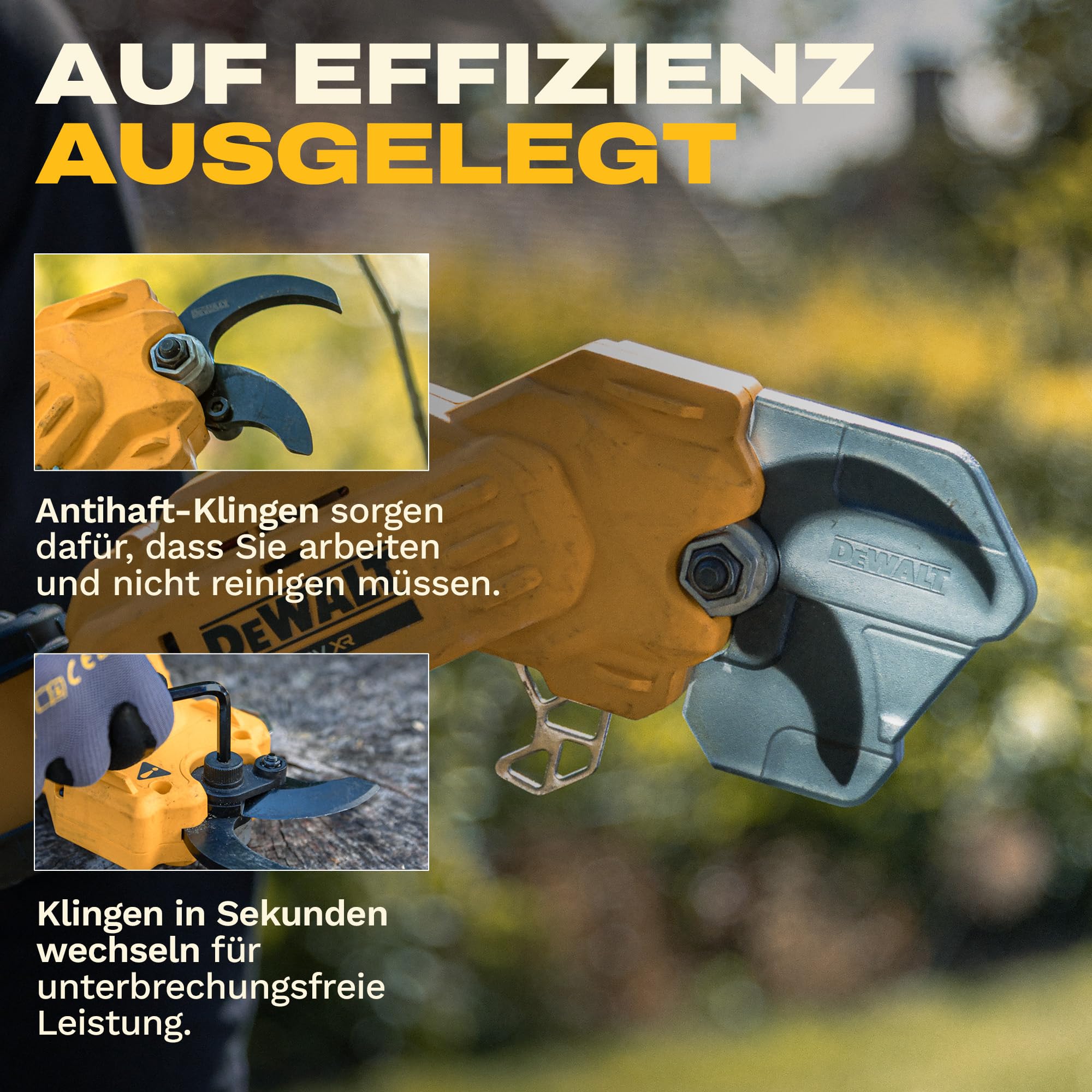 DEWALT 18V XR Professioneller Hochentaster; Leistungsstarkes, präzises Schneiden für hohe Äste, Nur Gerät, DCMPP569N-XJ