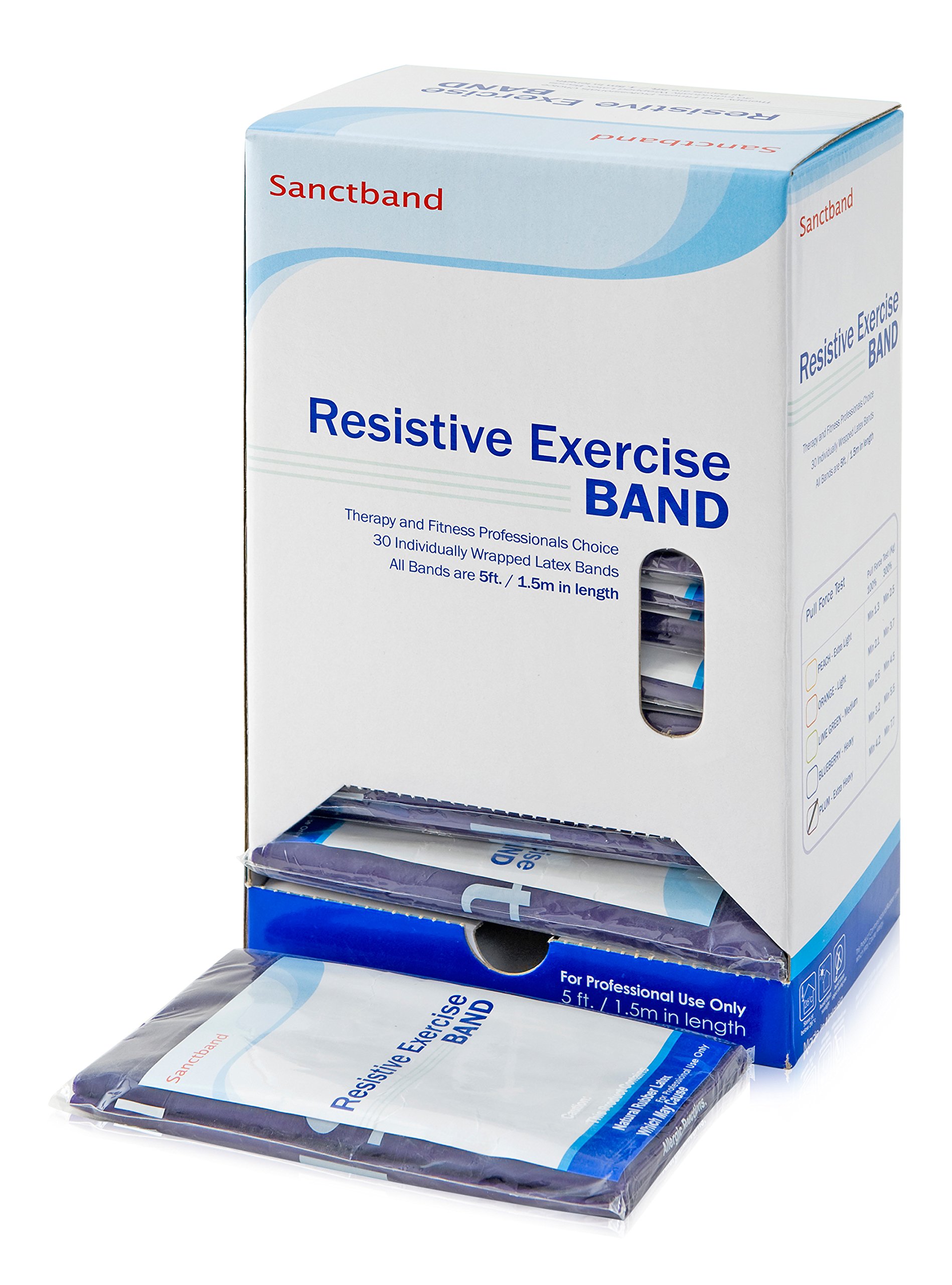 Sanct banda elastica di resistenza, Dispenser con 30 St. à 1,5 m, Pflaume - extra stark - 0,40 mm