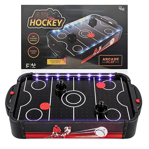 Air Hockey Game with LED Lights - Portable Tabletop Air