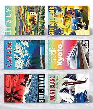 40 X Retro Travel Postcards Mixed Multipack From Many