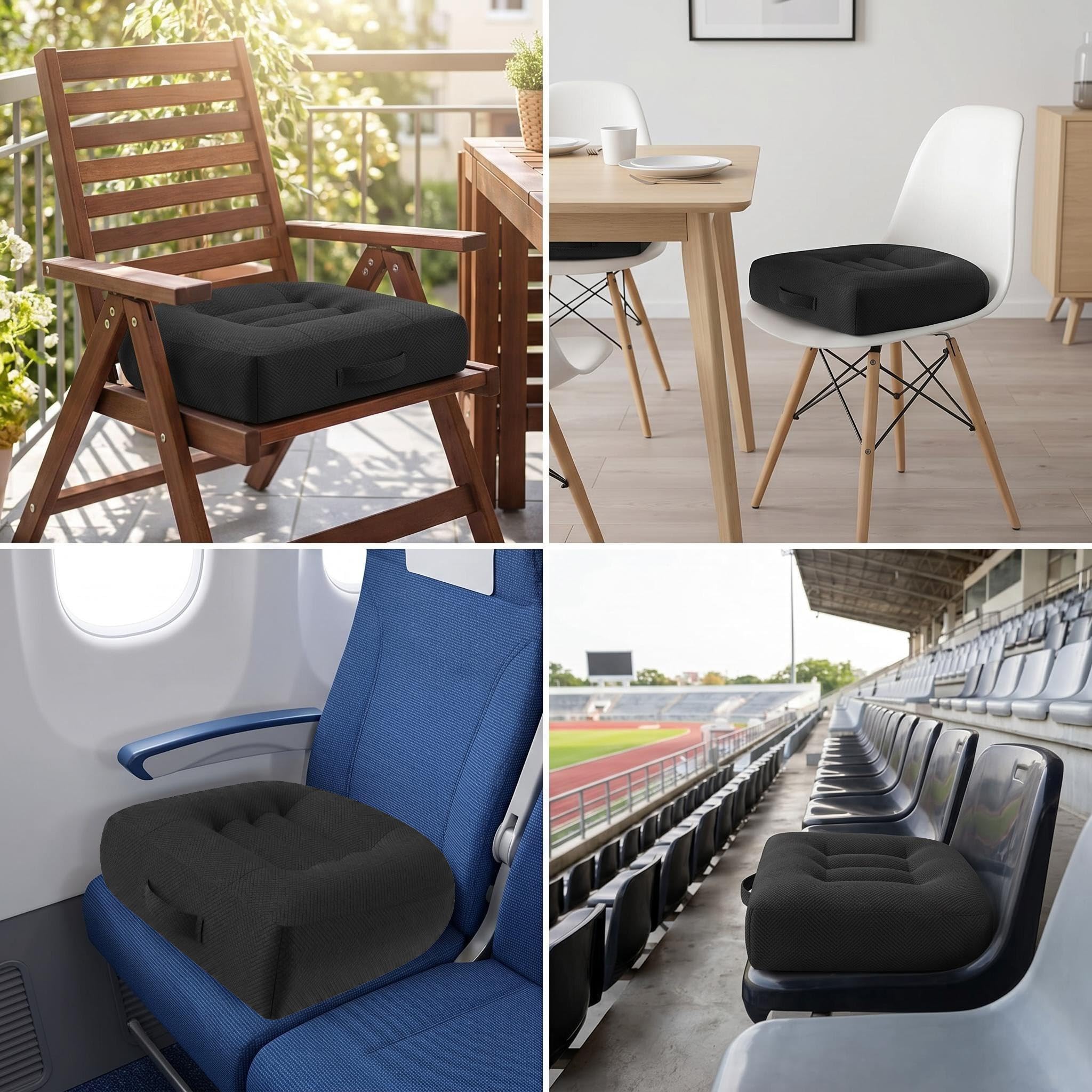 Rehausseur de siège Auto - Coussin de Chaise 40 x 40 cm - Augmente la visibilité Pendant la Conduite, également pour Table à Manger, chaises de Bureau, Fauteuil Roulant, Chaise de Jardin, canapé