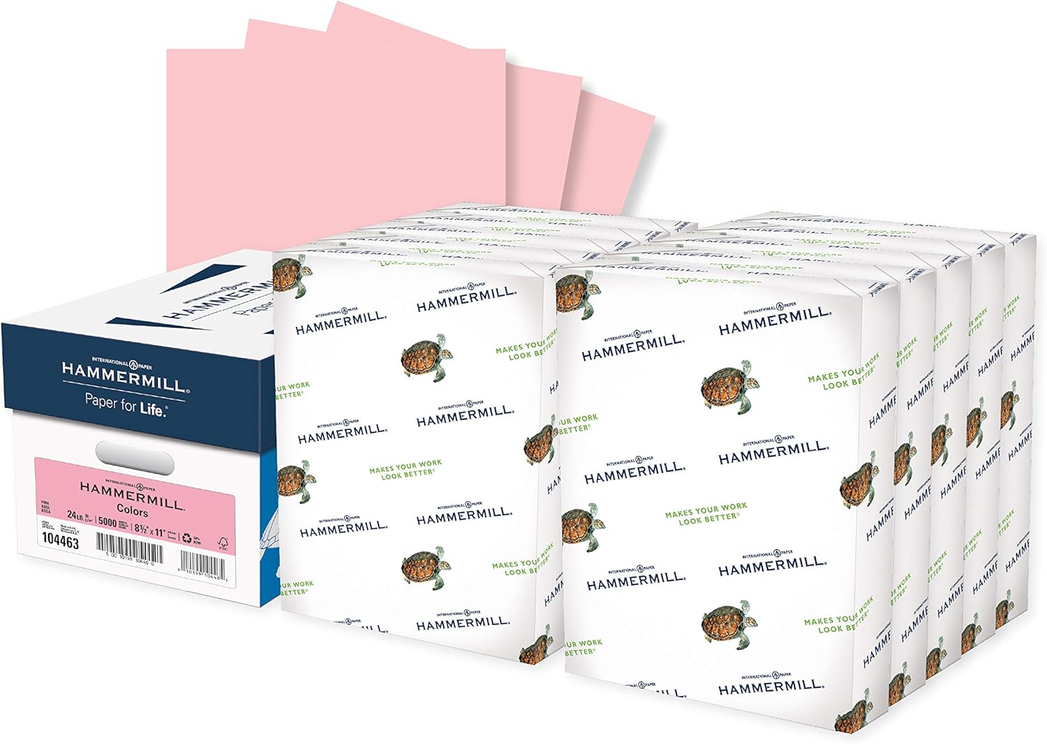 Hammermill Colored Paper, 24 lb Pink Printer Paper, 8.5 x