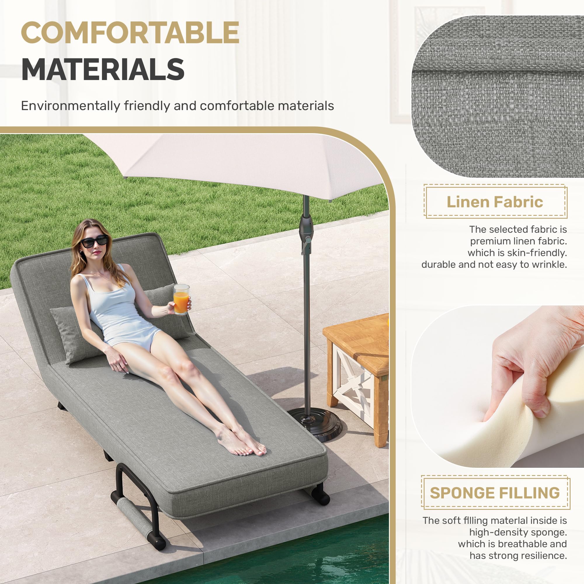 Hawthyhome Sillón Cama 4 en 1, sofá Cama, Cama para Invitados Que Ahorra Espacio, sillón Relax con Respaldo Ajustable, Capacidad de Carga de 150 kg, Gris Oscuro