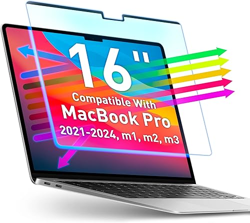 VINTEZ Pantalla magnética de luz azul compatible con MacBook Pro de 16 pulgadas 2021, 2022, 2023, 2024, M1, M2, M3, protector de pantalla para