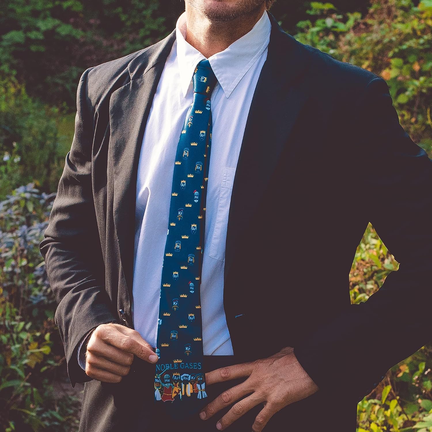 Noble Gases Necktie Funny Science Teacher Chemistry Tie for Men