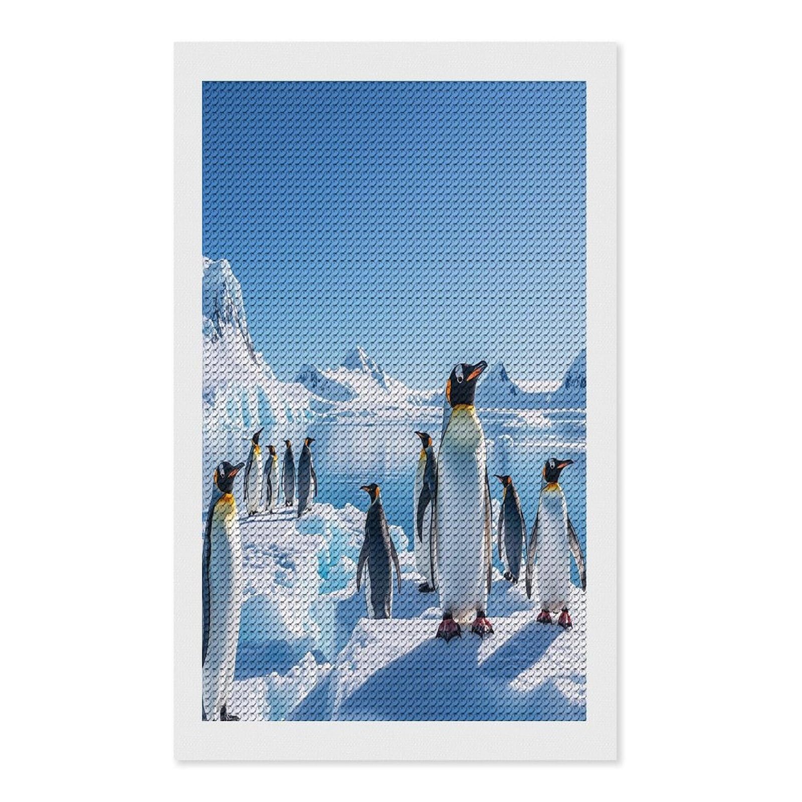 FekiLoot Penguin Antarctica Ice Diamond Painting Kits for Adults Full Round Drill Diamond Art Kits for Beginners 5D DIY Diamond Dots Paintings Diamonds Pictures Gem Art Home Wall Decor 12"x20"