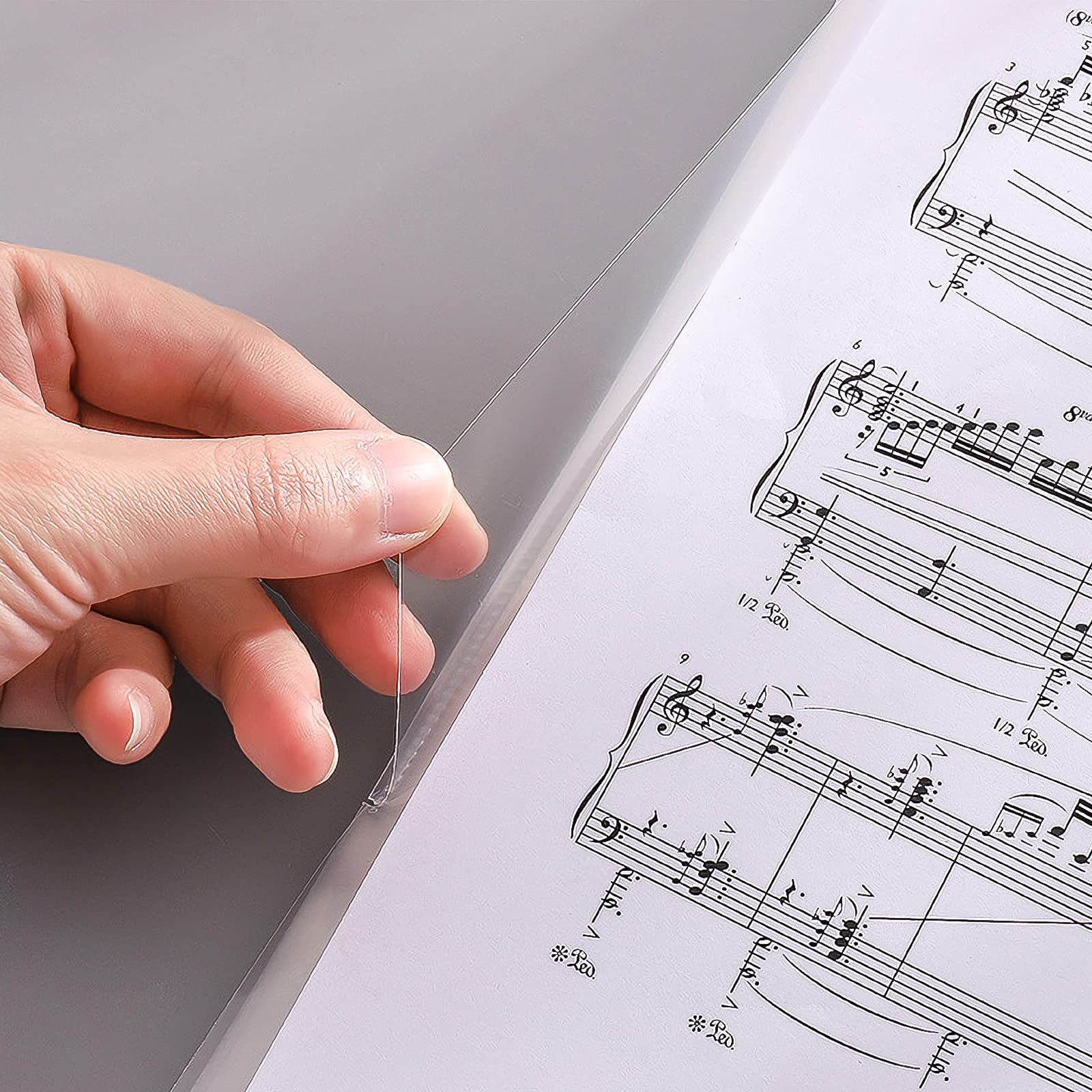 Notenmappe A4 Ringbuch für Notenblätter Chormappe Musiknoten Mappe Dokumente Papier Notenordner 20 Blatt/40 Seite Aufbewahrung Ordner Notenblatthalter Kunststoff Wasserdicht Präsentationsmappe