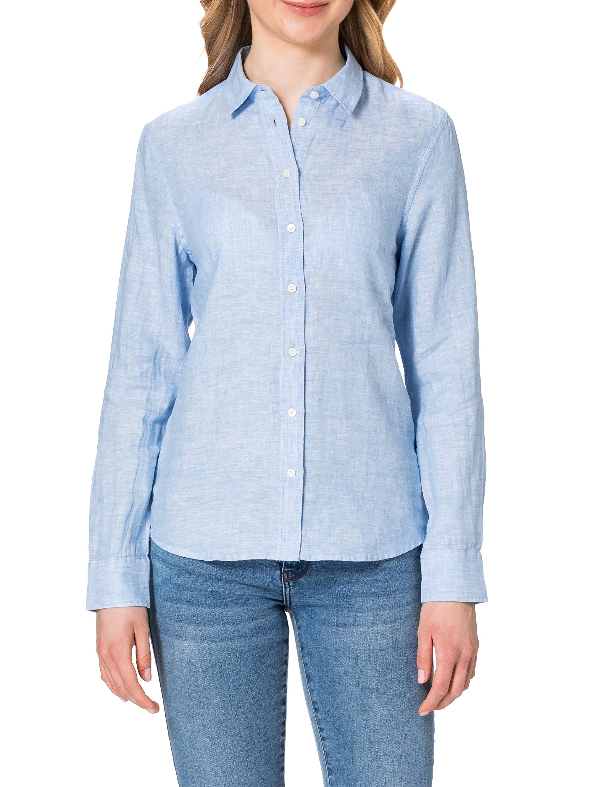 GANT Women's The Linen Chambray Shirt Blouse, Cabaret Pink, 32