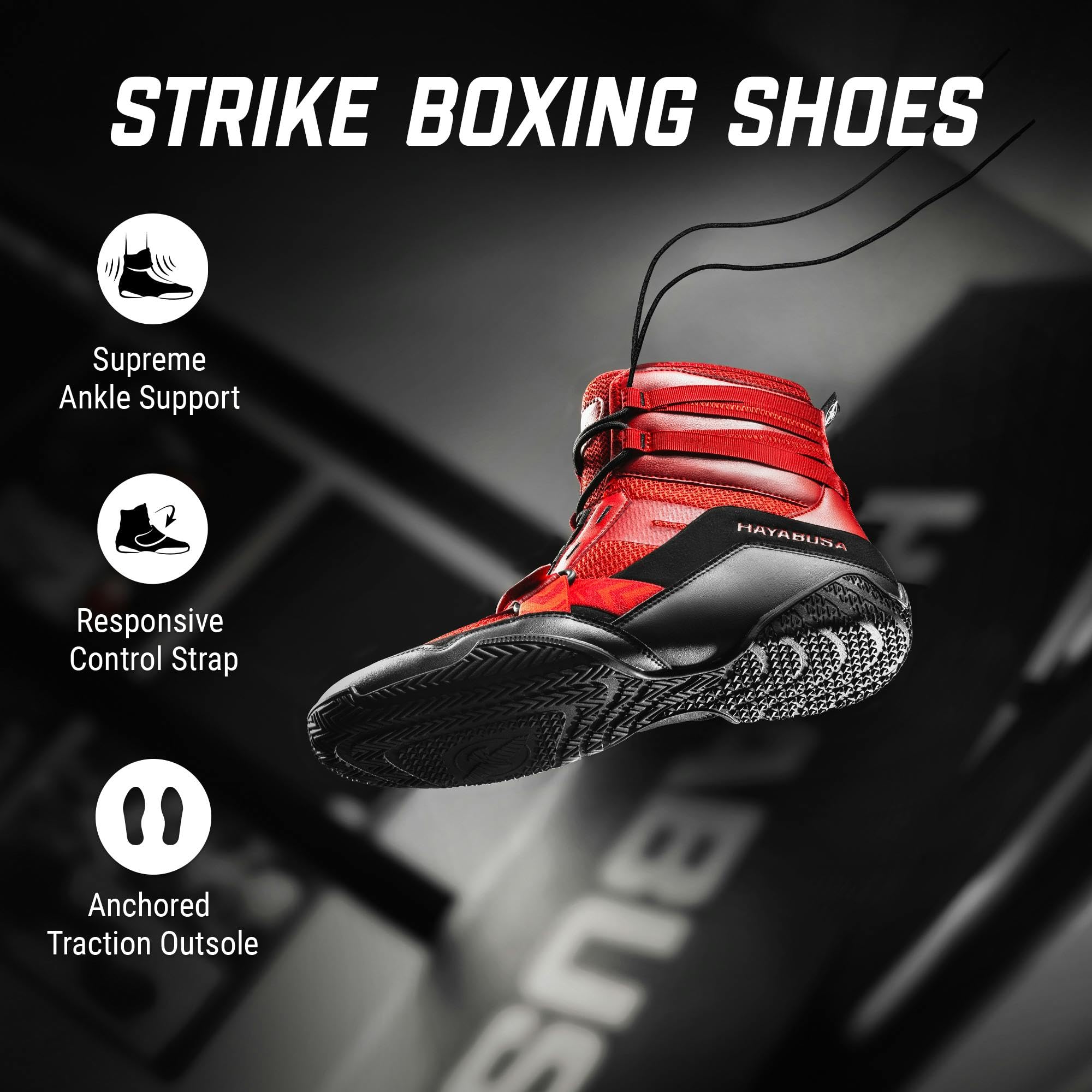 Hayabusa Strike Boxing Shoes for Men and Women - Red, 11
