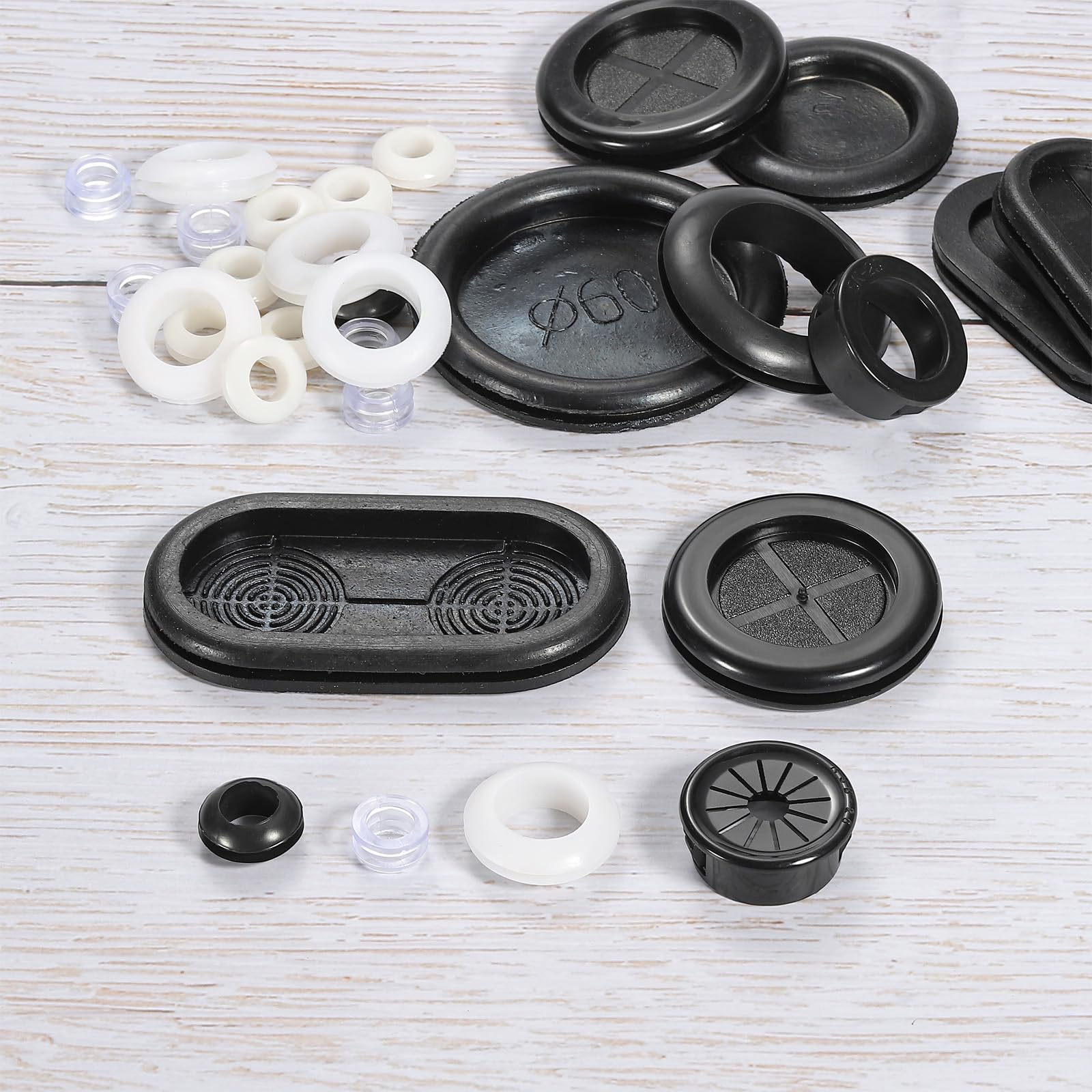 Rebower Rubber Grommets Flexible Wire Hole Plug - 52 mm Mount Dia/Black / 10 Pcs - Image 4