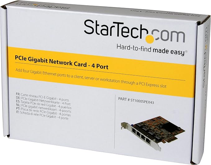 Tarjeta de red StarTech 4 puertos PCIe RJ45 Ethernet miniatura 7