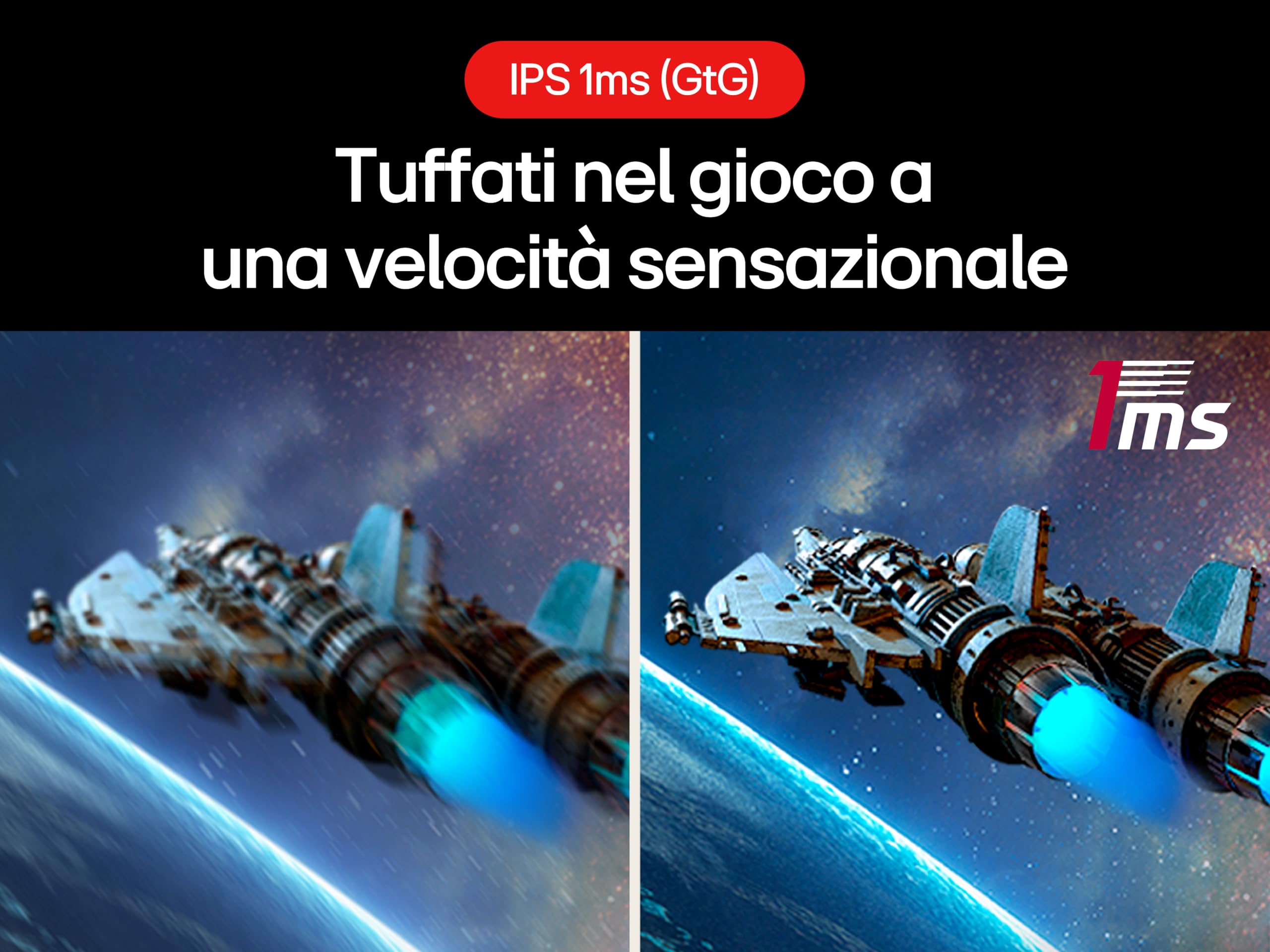 LG UltraGear 27G810A Monitor Gaming 27" UHD 4K 180Hz / FHD 360Hz, IPS 1ms (GtG), G-Sync Compatible, AMD FreeSync Premium, VRR, HDR 400, HDMI 2.1, DP, Hub USB, AUX, Stand regolabile, Nero