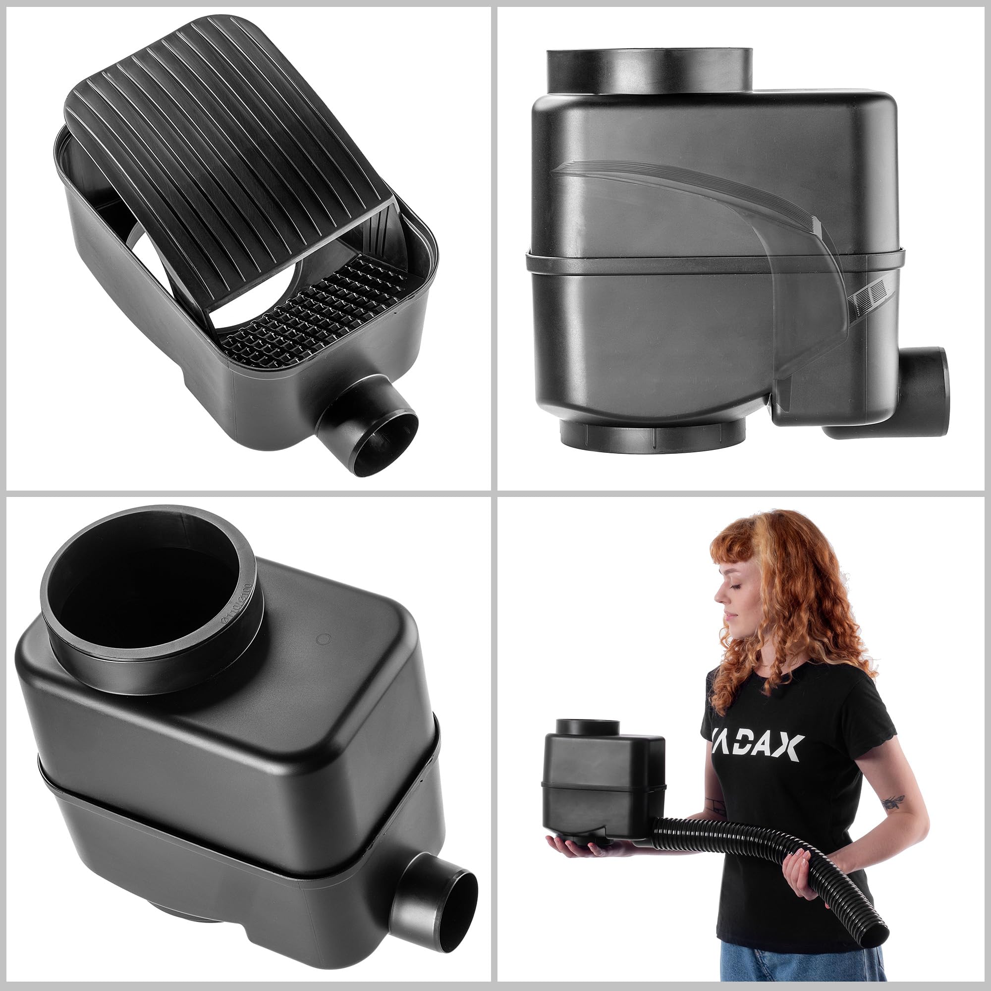 KADAX Collettore di acqua piovana per giardino, contenitore di acqua piovana per montaggio facile e rapido, serbatoio di acqua piovana, ladro di plastica (nero)