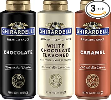 Ghirardelli Squeeze Bottles - Caramel, Chocolate & White Chocolate - Set of 3