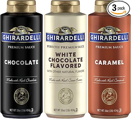 Ghirardelli Squeeze Bottles - Caramel, Chocolate & White Chocolate - Set of 3