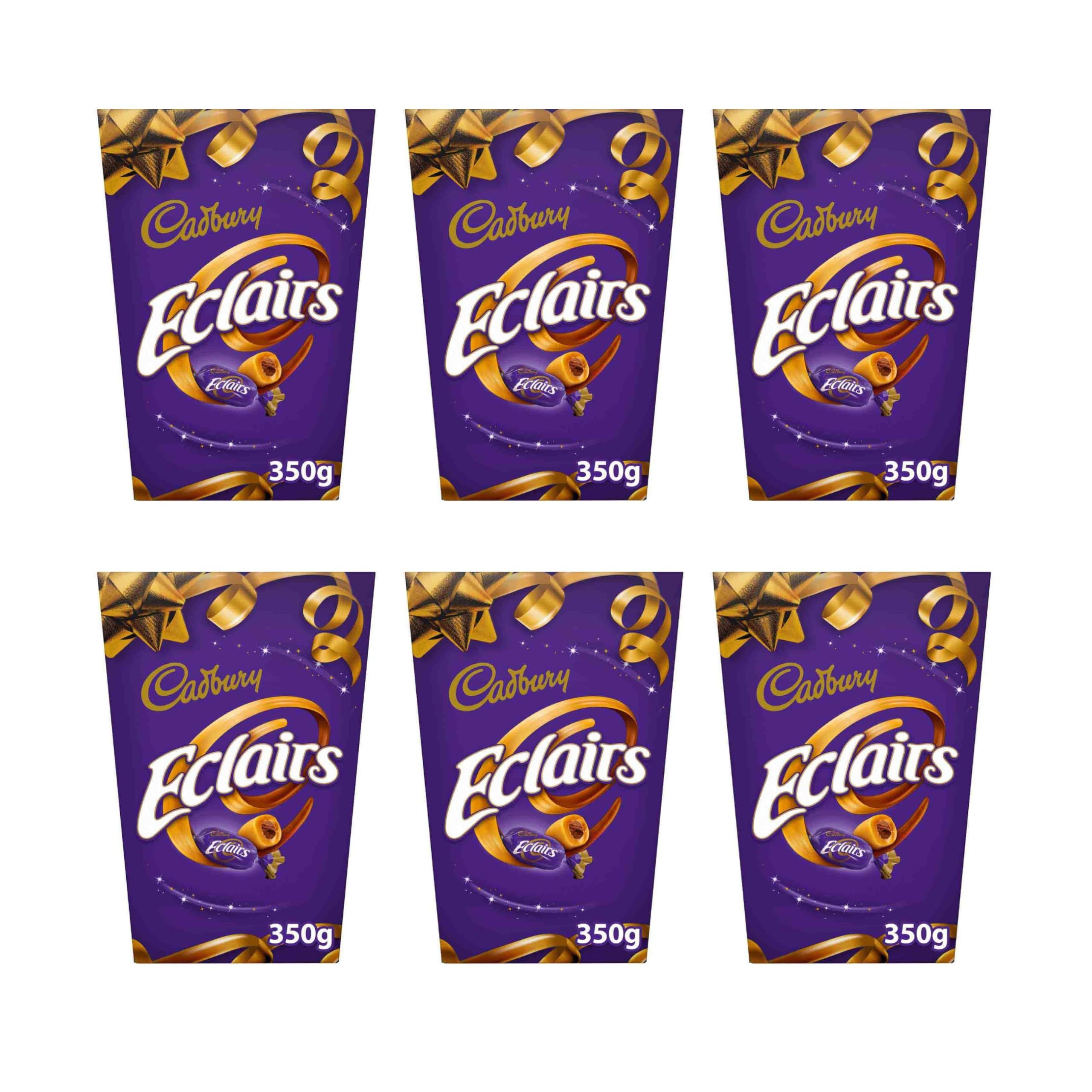 Cadbury Eclairs, OFFICIAL, Milk Chocolate-Centred Caramel Sweets in Carton Boxes for Celebratory or Festive Sharing, 6 x 350 g
