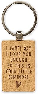 I love you gifts for him | Reminder I love you keyring | Keychain for valentines day anniversary Christmas wedding engagement | wooden engraved gift | best friend boyfriend husband wife fiancée
